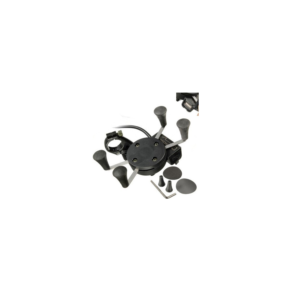 3.5-6.5Inch 2A Quick Charge Phone Gps Handlebar Holder X-Style Motorcycle Car Usb Port 4191026595260