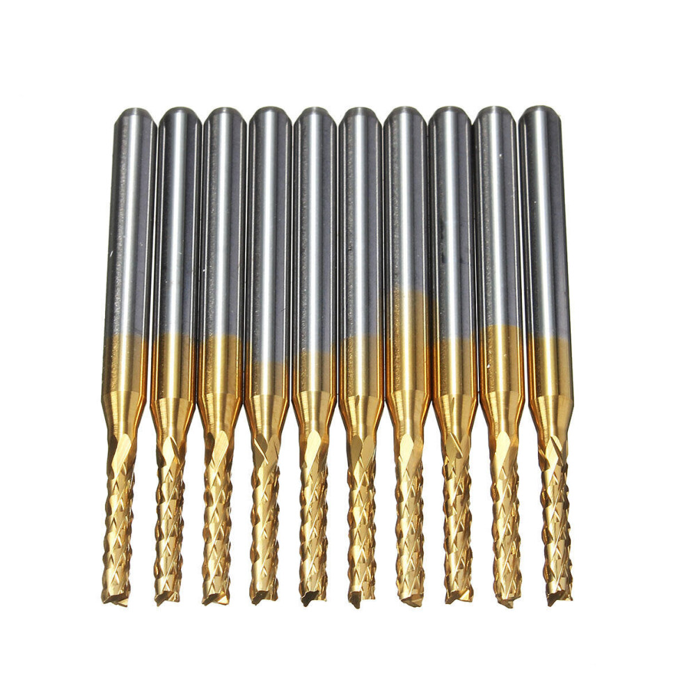 Drillpro 10Pcs 1.8Mm Titanium Coated Engraving Milling Cutter Carbide End Mill Cutter 840079088765