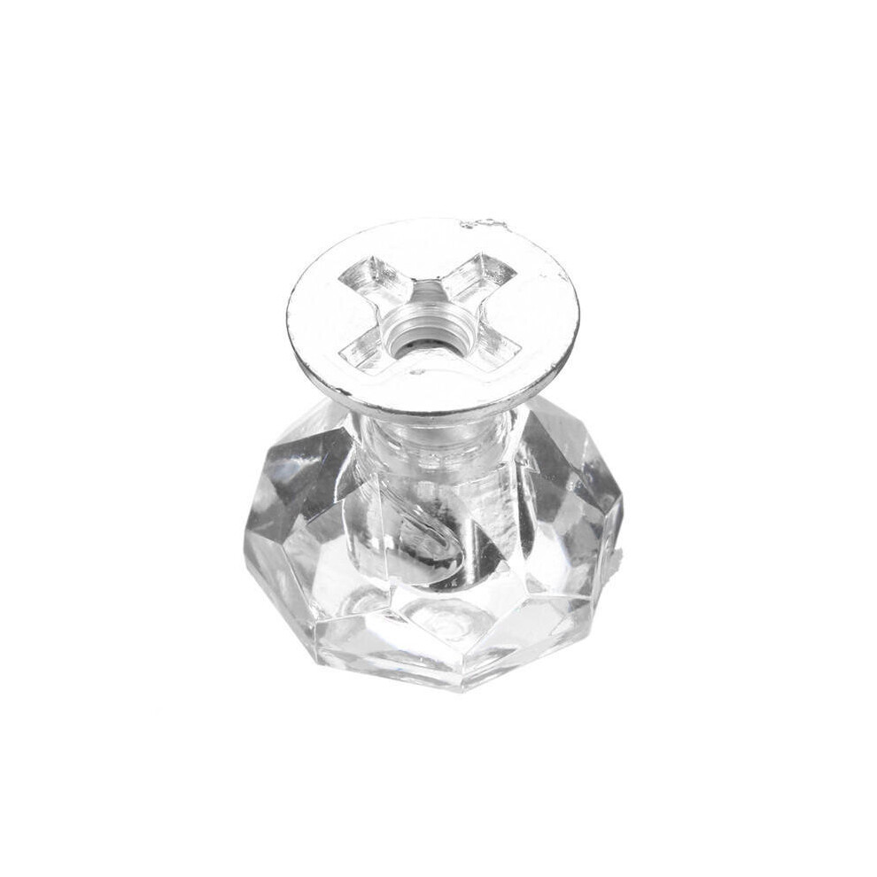 12Pc 18Mm Acrylic Plastic Cabinet Wardrobe Drawer Handle Knob 840079351616