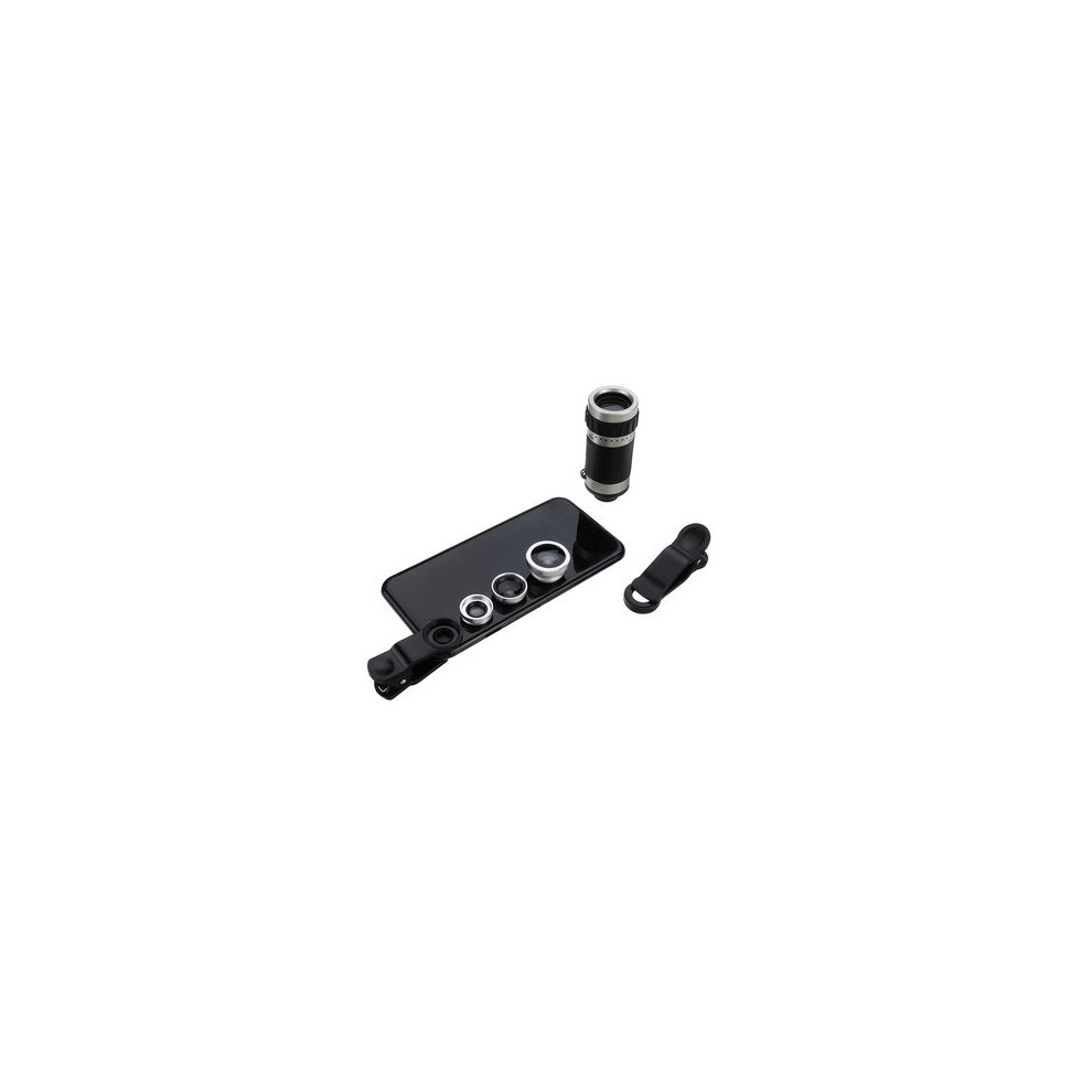 4 In 1 Universal 8X Telescope Wide Angle Fisheye Macro Lens For Smartphone 4151093601677
