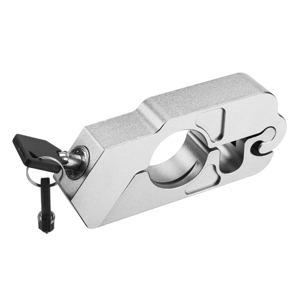 Motorcycle Handlebar Grip Brake Lever Security Bike Lock Anti Theft Universal Color Silver 4191026516784