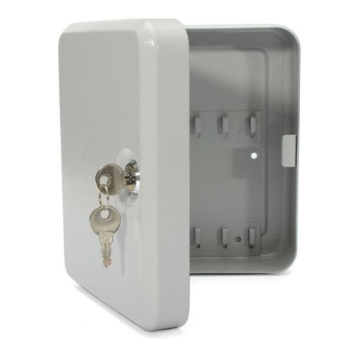 20 Hook Metal Wall Mount Security Key Cabinet Storage Box With Key Tag 2