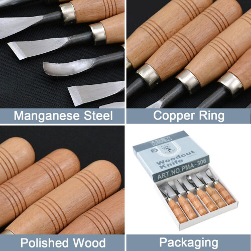 6pcs Professional Wood Carving Tools Kit Woodworking Craft Chisel Hand 2