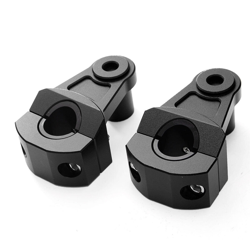 Pair 7/8Inch 22Mm Handlebar Fat Bar Mount Clamps Riser Cnc Dirt Bike Motorcycle Color Black 5202984939436