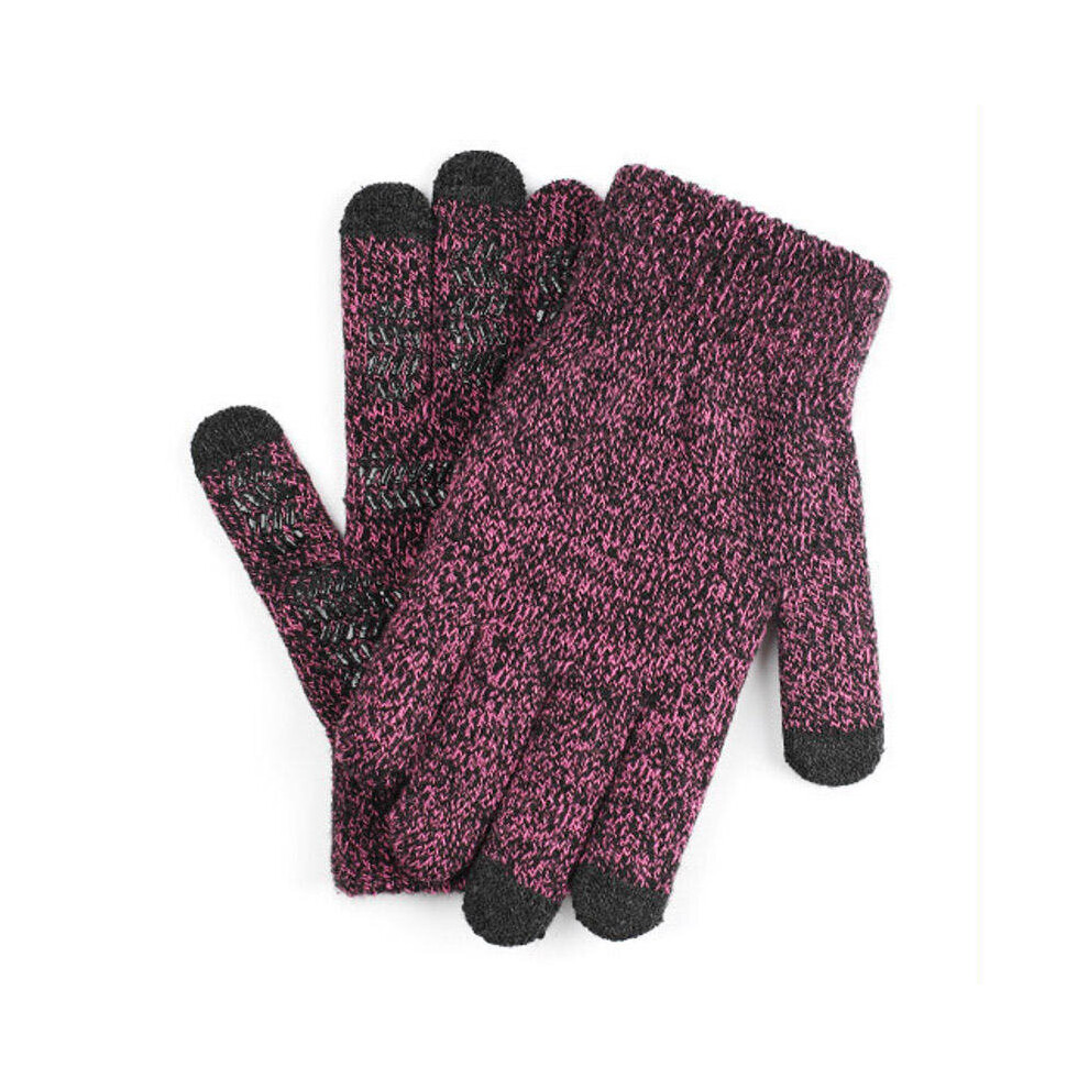 2Pair Motorcycle Touch Screen Gloves Winter Knit Warm Wool Thicken Velvet Bike Riding Outdoor 10 Color 8651937566071