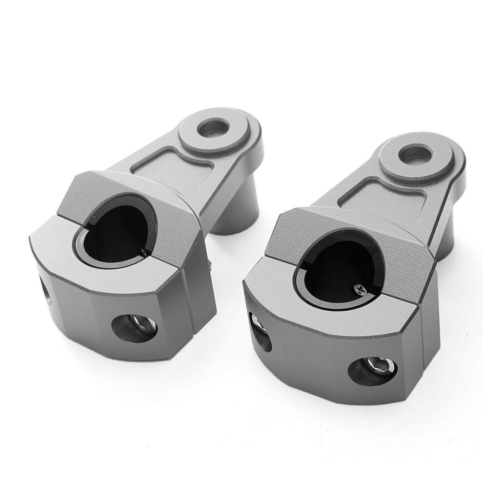 Pair 7/8Inch 22Mm Handlebar Fat Bar Mount Clamps Riser Cnc Dirt Bike Motorcycle Color Silver 5202984939443