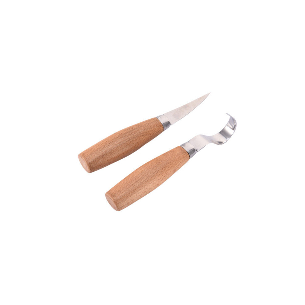 2pcs Spoon Wood Carving Chisel Top Set Woodcarving Tool Hook Whittling Beaver Craf Set
