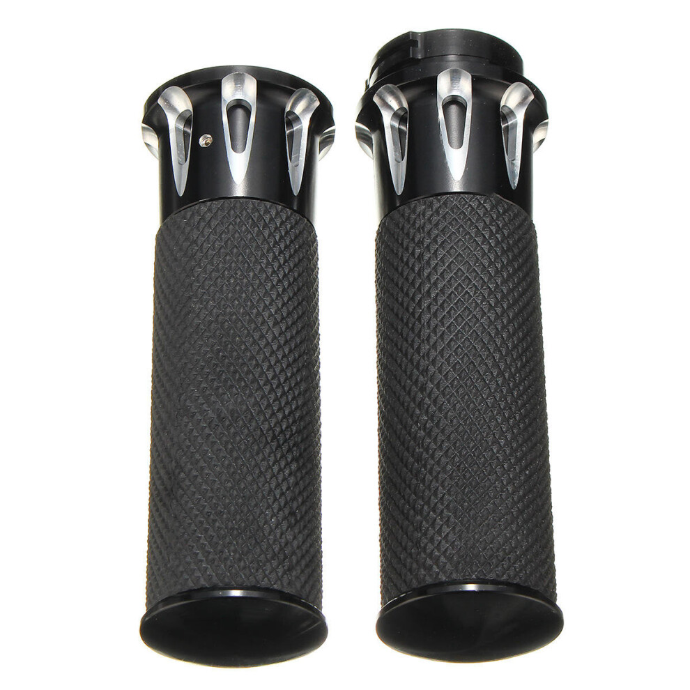 Pair 1Inch 25Mm Motorcycle Handlebar Hand Grip For Harley Touring Flht Flhr Black 4191026594065