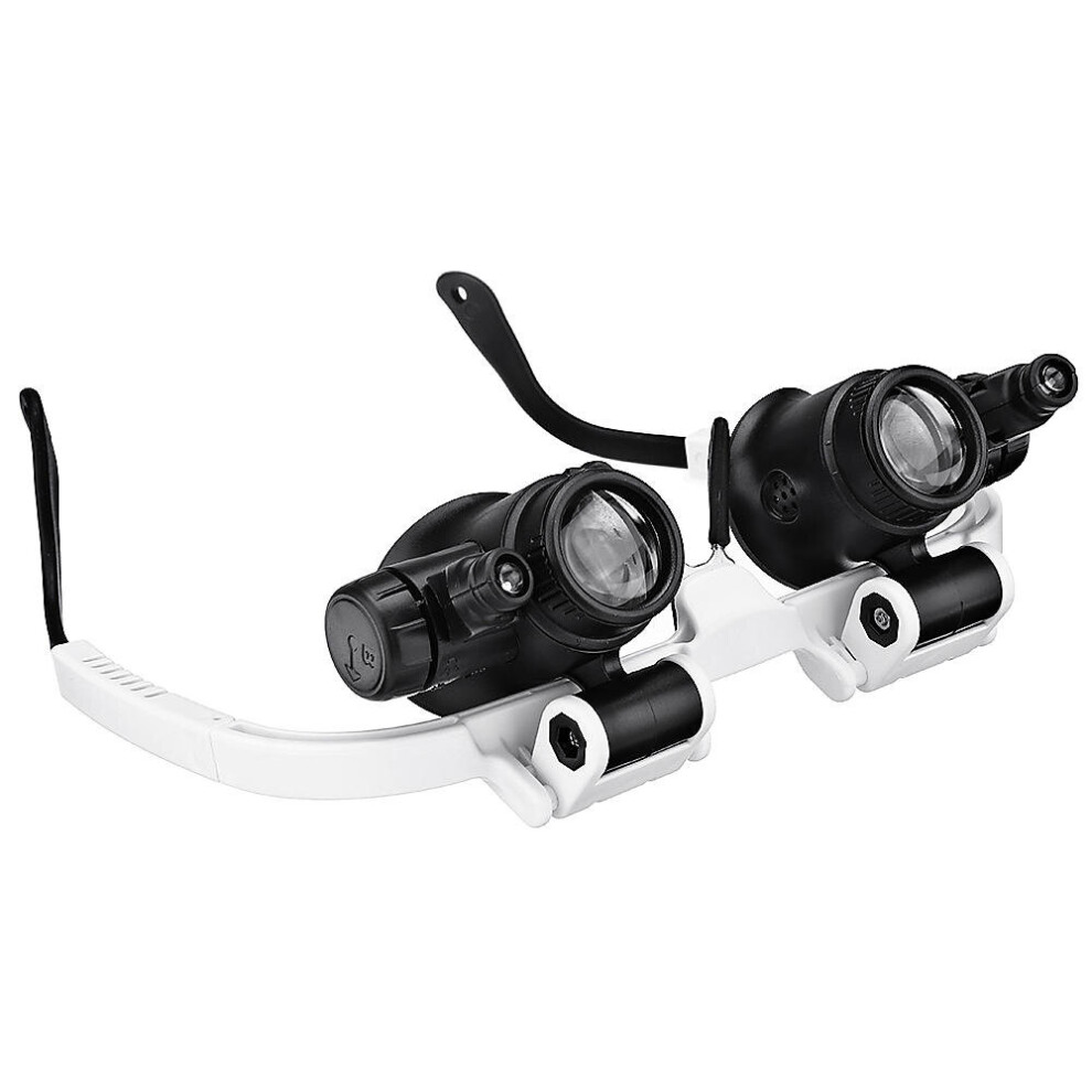 White 9892H1 8X Abs Head-Mounted Magnifier Glasses Magnifying Glass