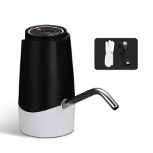 USB Electric Automatic Water Dispenser Pump Portable Rechargeable Gallon Bottle Drinking Machine Button Switch Pump BLACK COLOR