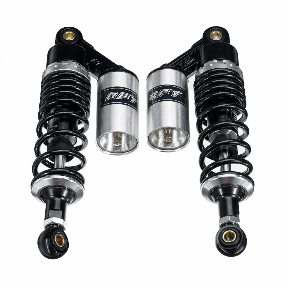380Mm 15" Round Hole Motorcycle Rear Air Shock Absorber Suspension For Honda Yamaha Suzuki Silver/Black 4191026506594