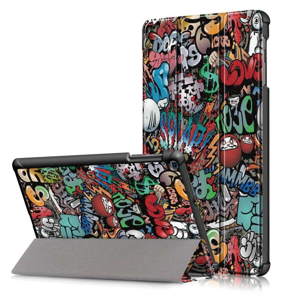 Tri-Fold Pringting Tablet Case Cover For Samsung Galaxy Tab A 10.1 2019 T510 Tablet - Doodle 4151093643028
