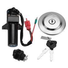 Commutateur d'allumage + bouchon de réservoir + clé pour Yamaha YBR125 Modèle à injection