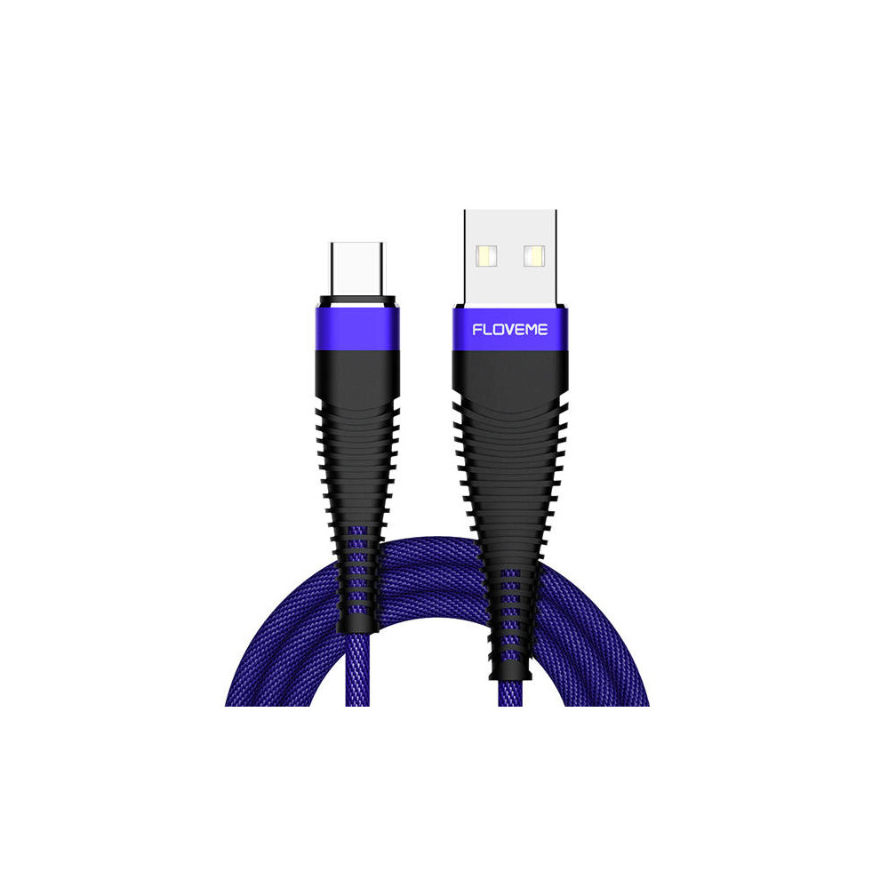 Hi-Tensile Type C Cable Braided Charging Data Cable 1M For Oneplus 5T Xiaomi Mix 2S Mi A1 S9 Color Blue 4191026563580