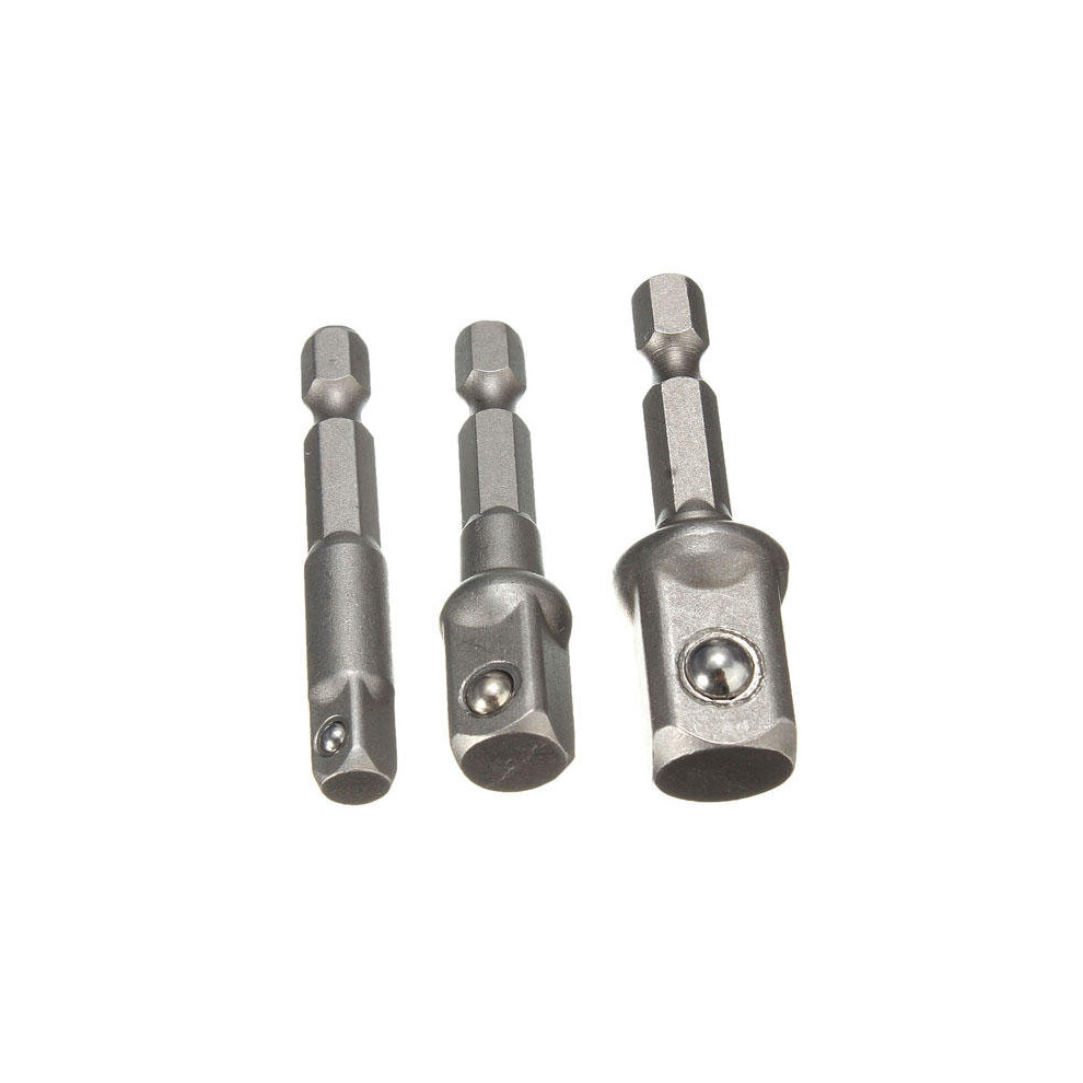 3Pcs 1/4 Inch Hex Socket Driver Set Wrench Adapter Extension Bar Bit 840079348227
