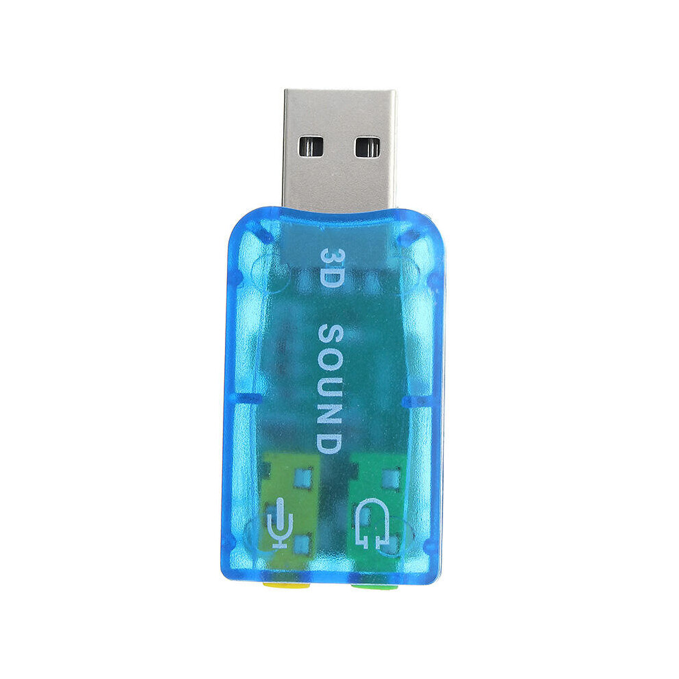 Usb2.0 5.1 Channel External Audio Sound Card Mic Record Speaker Audio Adapter Headphone Jack 2Pcs 4191026562095