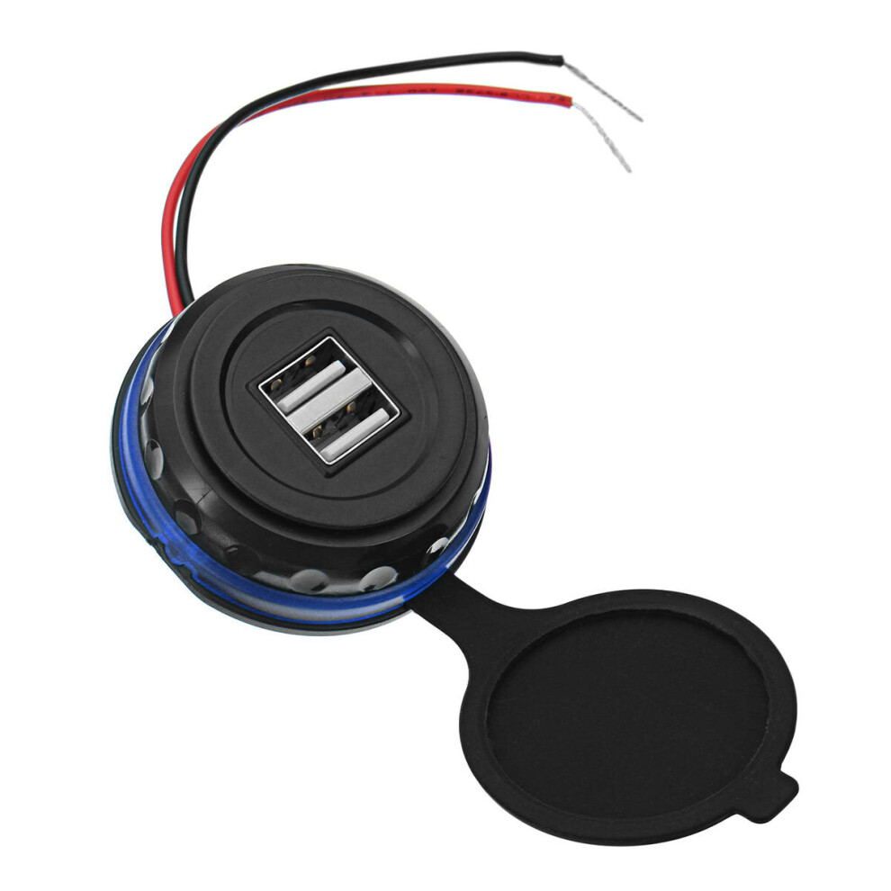 12-24V 3.1A Dual Usb Car Charger Led Indicator Color Blue 840079307934