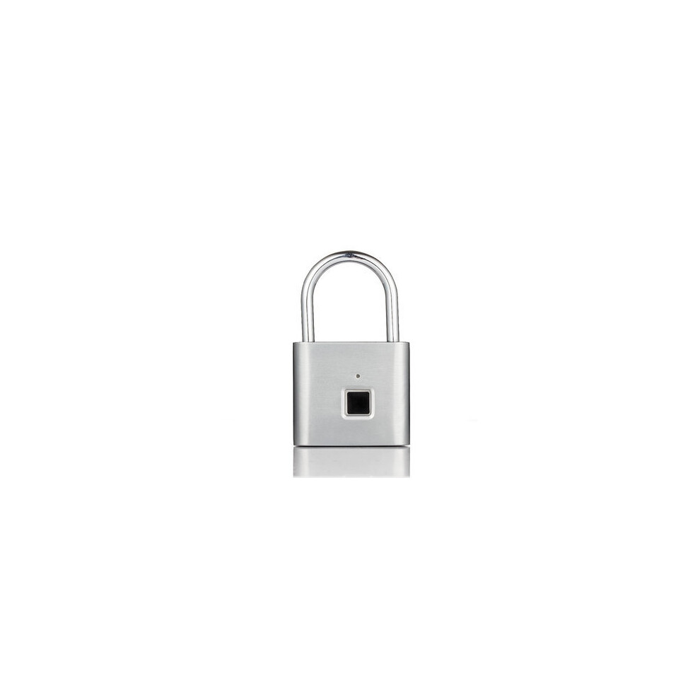 Fingerprint Lock Security Keyless Smart Padlock Usb Rechargeable Digital Quick Unlock Door Lock Silver Color 814730368060