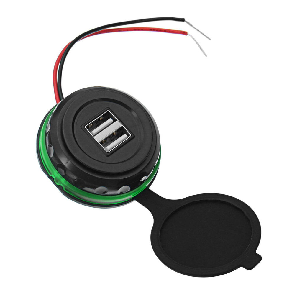 12-24V 3.1A Dual Usb Car Charger Led Indicator Color Green 840079307941