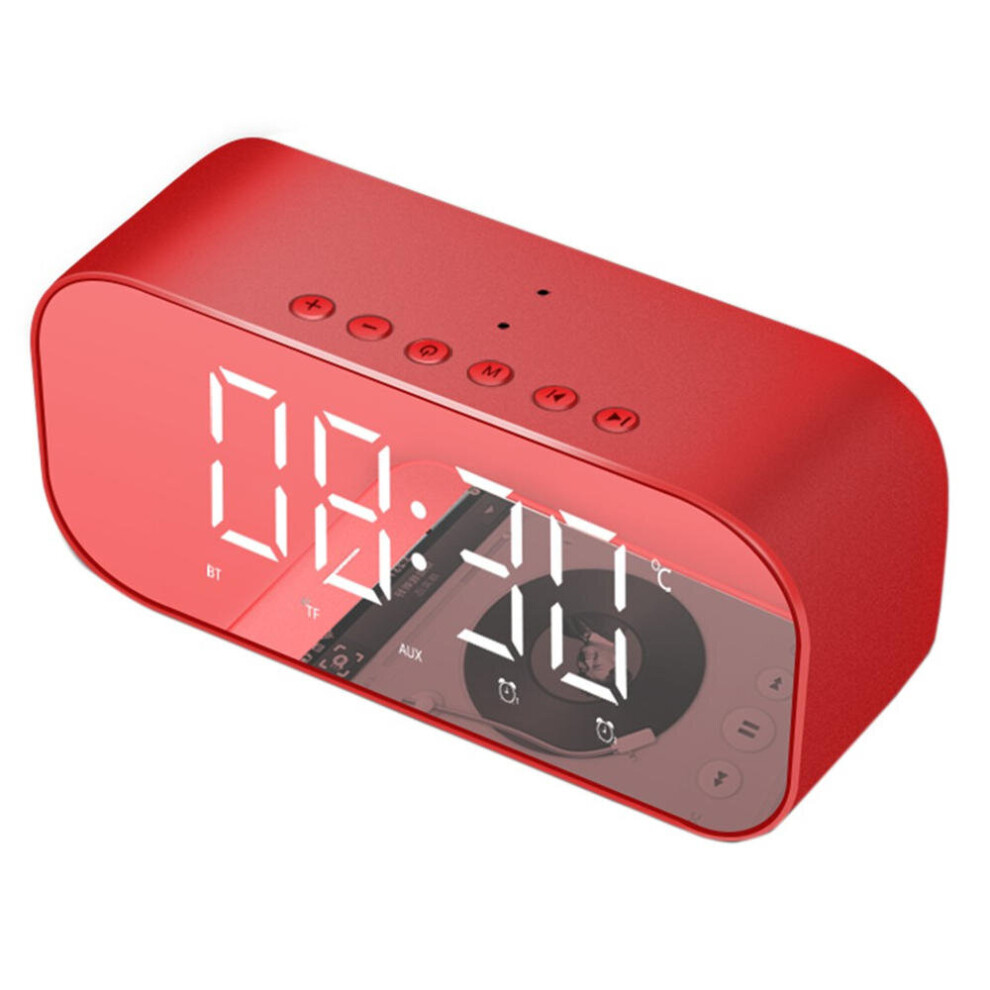 S5 Mini Wireless Bluetooth Speaker Dual Alarm Clock Led Display Mirror Subwoofer With Mic 4191026542509