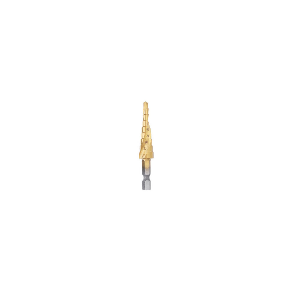 2Pcs Hss 4-12Mm Spiral Grooved Step Drill Bit Titanium Coated Step Cone Drill Bit 6901722579314