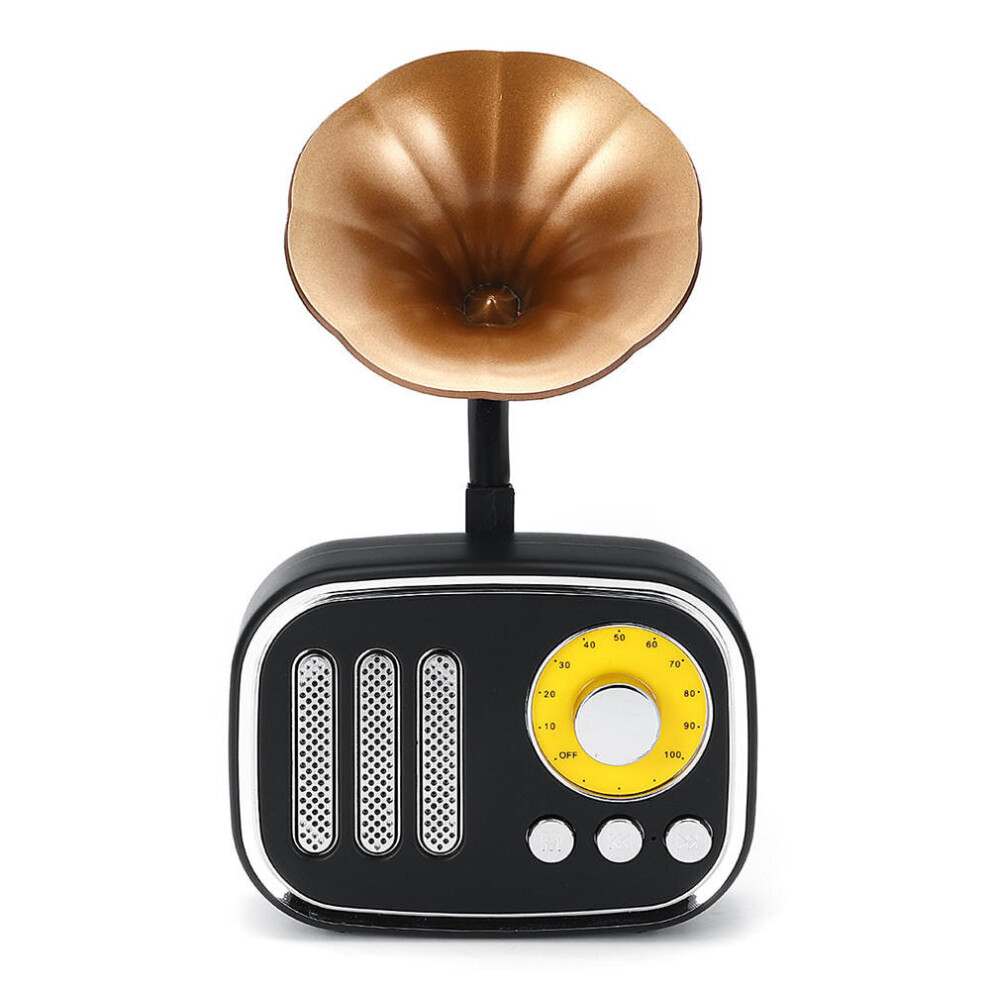 5W Phonograph Bluetooth Speaker Support Aux Play Tf Card Play Fm Radio Black 7082497832107