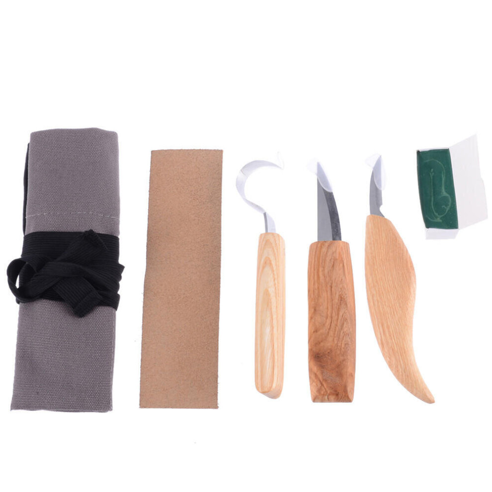5pcs Wood Carving DIY Hand Chisel Tool Set Woodworking Cutter Chip