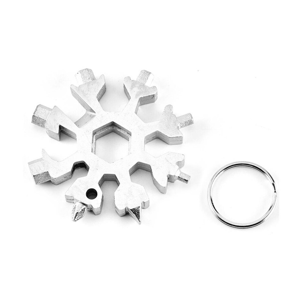 2Pcs 18 In 1 Snowflake Shape Multi Tool Keychain Screwdriver Edc Tool 840079087539