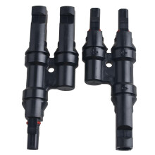 MC4 T-Type Three-Way Parallel Adapter Connector 2 IN1 Solar Photovoltaic Connector