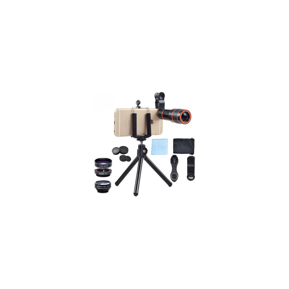 Apl-Hs12xdg3 4 In 1 Universal 12X Zoom Telescope Fisheye Wide Angle Macro With Tripod Light 4151093602889