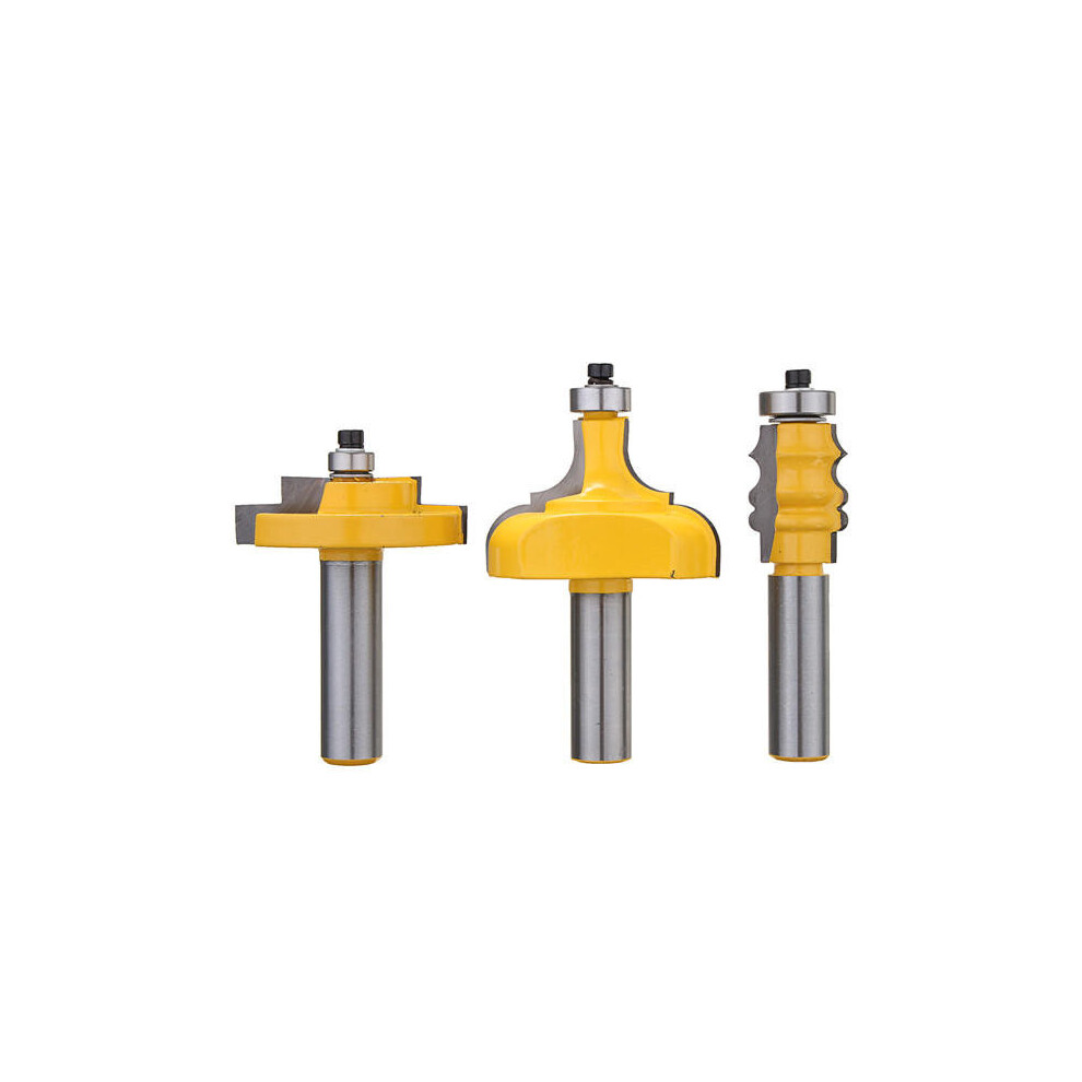 3Pcs 1/2 Inch Shank Router Bit Woodworking Cutter 6901722580082