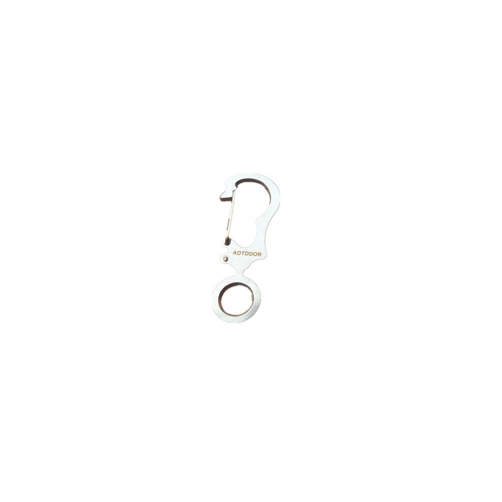 2 Pcs Stainless Steel Keychain Multifunction Carabiner Buckle Edc Tool 869692605777