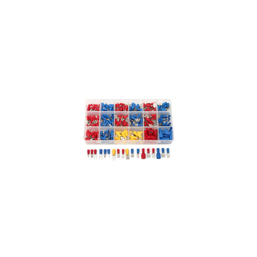 330Pcs 18 Kinds Assorted Crimp Terminals Insulated Electrical Wiring Connector 869692631776