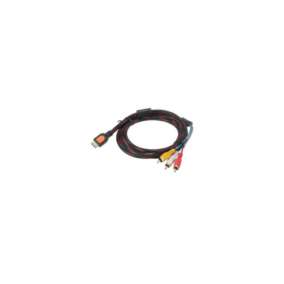 5Ft/1.5M Hdmi To 3 Rca Av Audio Video Cable Cord Adapter For Tv Hdtv Dvd 1080P 4151093628179
