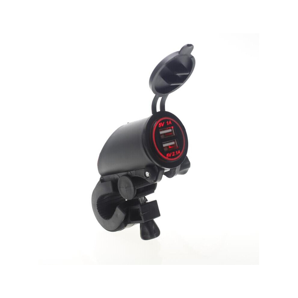 28Mm 5V 4.2A Led Dual Usb Charger 12-24V Socket Power Supply Waterproof Motorcycle Bike Car Boat Red Light 840079324634