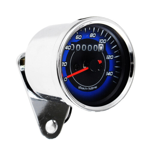 12V Dual LED Backlight Motorcycle Odometer KMH Speedometer Gauge Universal 2