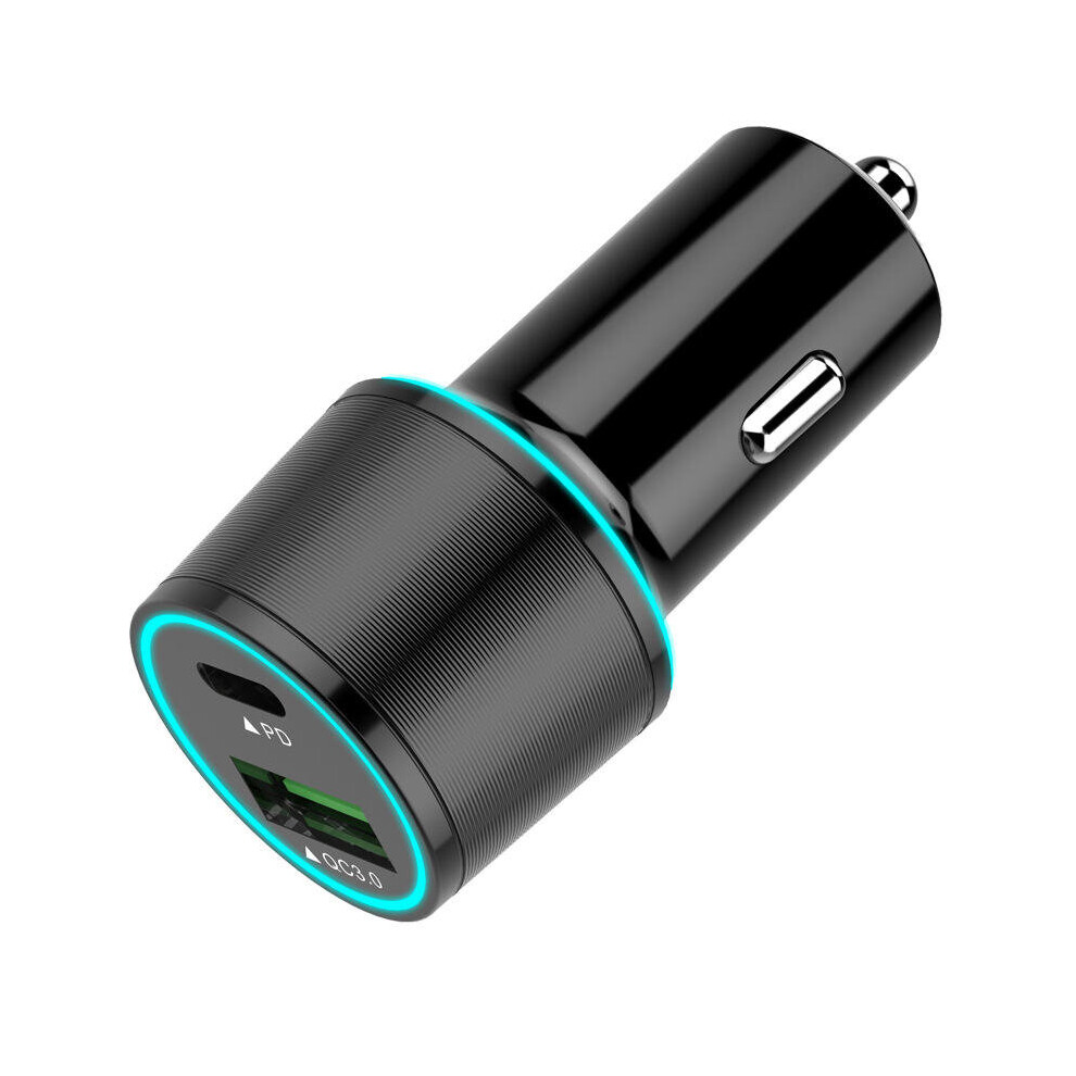 Bakeey Dual Port Type-C Pd Quick Charge 3.0 Car Charger For Samsung Xiaomi Huawei Color Black 6441594707083