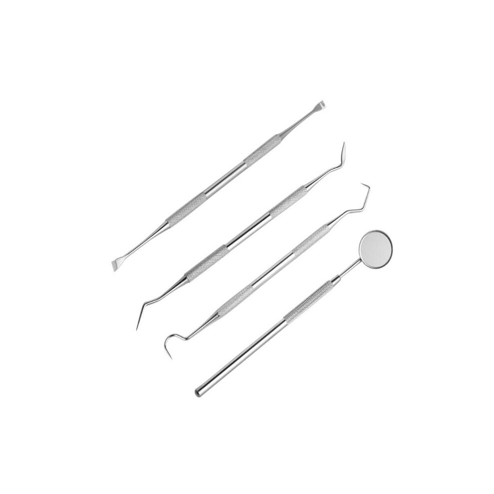 4pcs Oral Care Teeth Cleaning Tool Anti Fog Mirror Scraper Scaler Dental Probe Waxing Carving