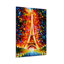 Hand Painted Oil Paintings Eiffel Tower Scenery Wall Art For Home Decoration