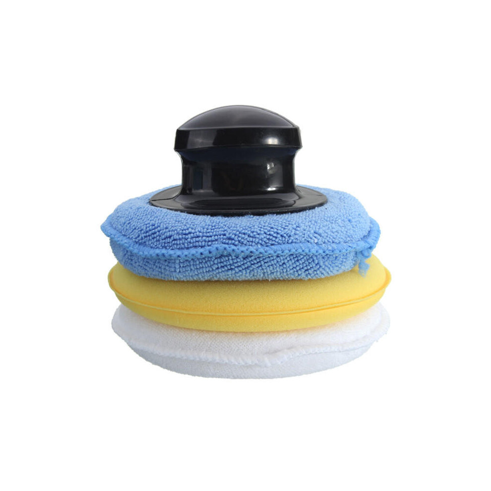 2Set Microfiber Foam Sponge Polish Wax Applicator Pad Set With Handle 8651958789428