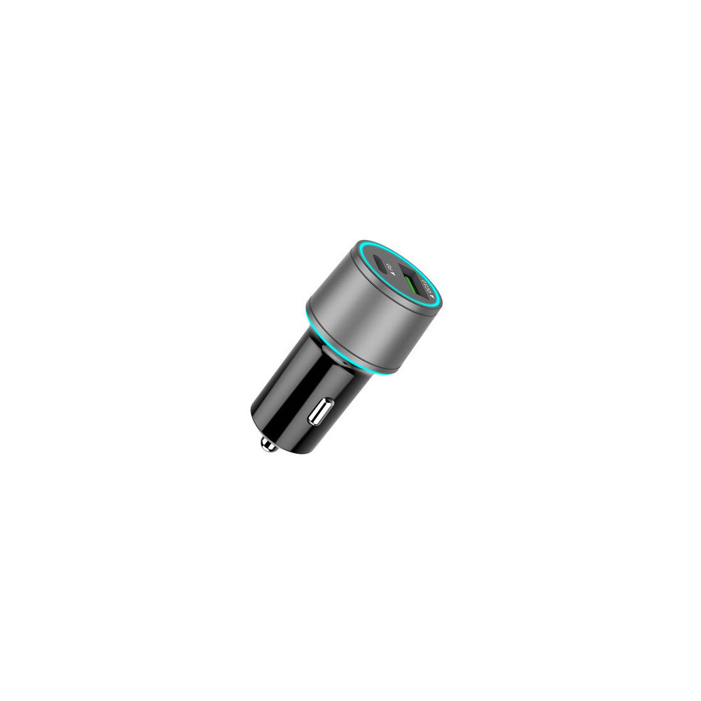 Bakeey Dual Port Type-C Pd Quick Charge 3.0 Car Charger For Samsung Xiaomi Huawei Color Gray 6441594707090