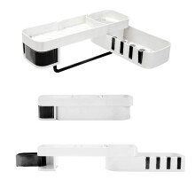 Punch-Free Shower Storage Corner Rack Shelf Hanger Bathroom Kitchen Wall Mounted