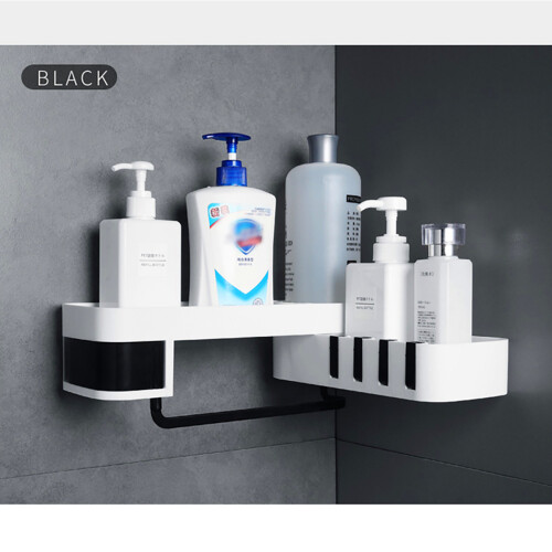 Punch-Free Shower Storage Corner Rack Shelf Hanger Bathroom Kitchen Wall Mounted 1
