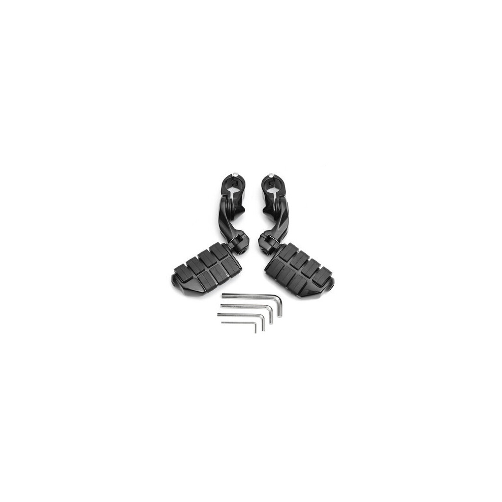 32Mm Pair Short Angled Foot Adjustable Pegs Pedal For Harley Davidson Black 4191026506044