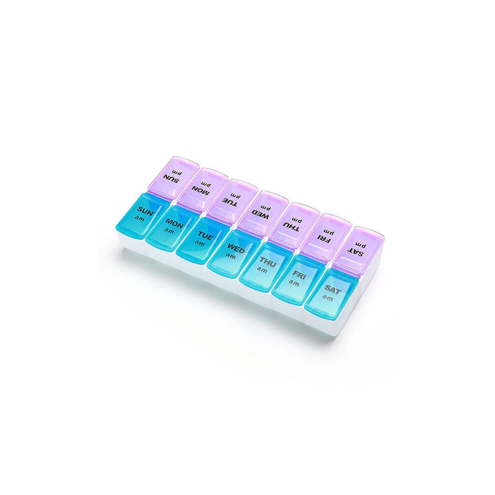 Weekly Pill Box 7 Days Tablets Organizer Twice A Day Travel Medicine Case