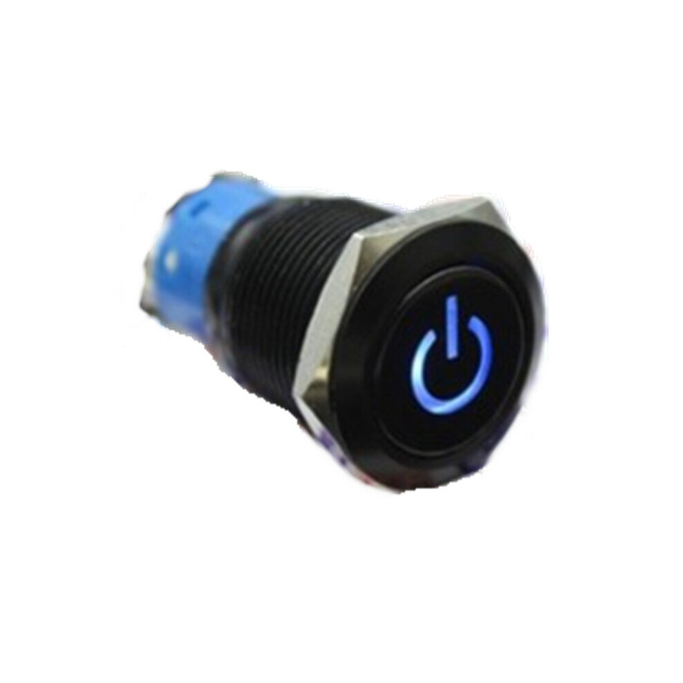 19Mm Push Button Switch 12V Led Self Lock Switch Ip65 Waterproof Metal On-Off Switch Light 840079351449