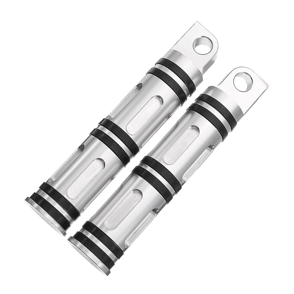 Motorcycle Side Foot Pegs Footrests Aluminum For Harley Sportster Dyna Softail Silver 840079083197