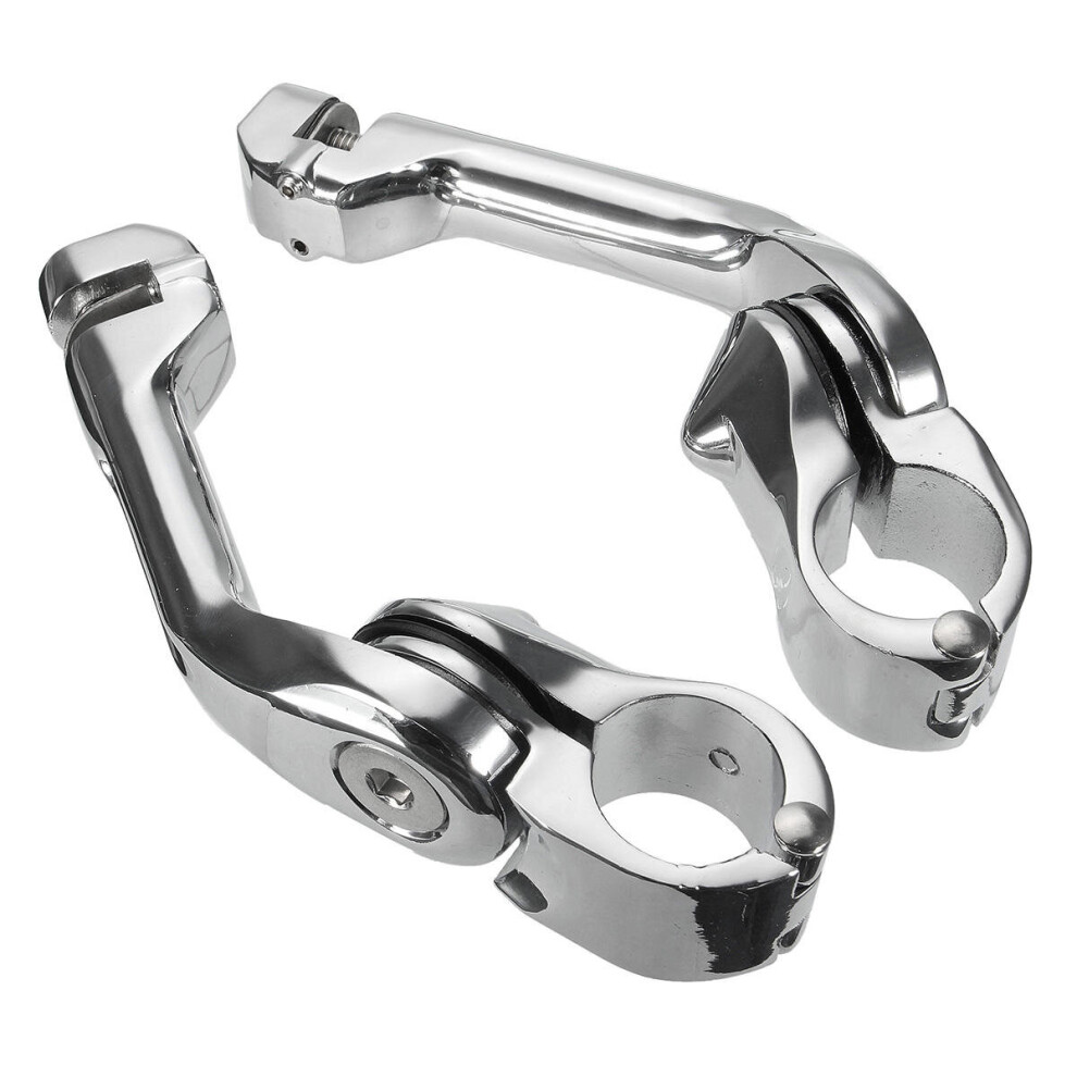 Pair 1.25Inch 32Mm Adjustable Angled Rear Foot Pegs For Harley Touring 4191026509854