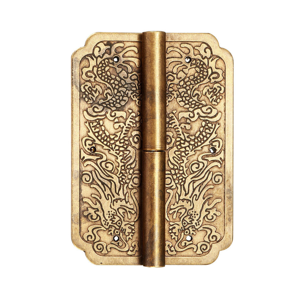 Door Hinge Chinese Furniture Brass Hardware Trunk Cabinet Door Hinges Copper Dragon 3.15' 8651963789512