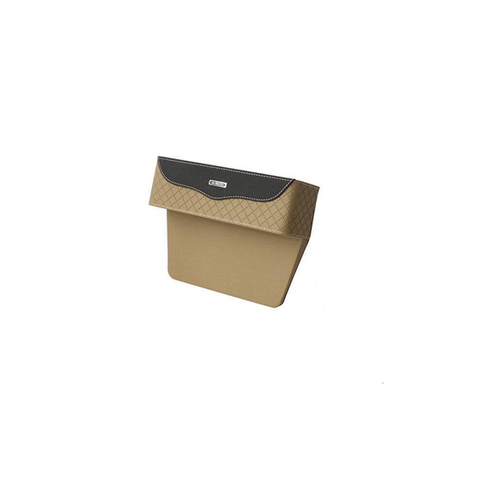 Leather Car Seat Crevice Storage Bag Box Money Pot Auto Seat Gap Filler Organizer Beige 4191026503302